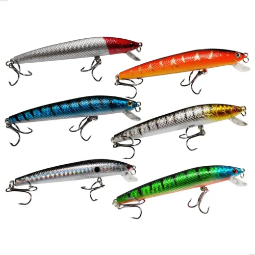 6 Isca Artificial Meia Água (Tucunaré, Traíra, Dourado, Robalo) 10cm 9g