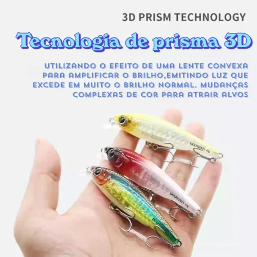 Isca Artificial Minnow Flutuante (Robalo, Traíra, Tucunaré)