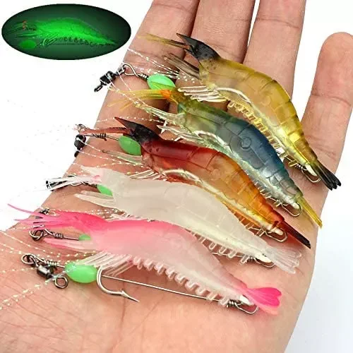 Conjunto de Iscas Luminosas de Camarão para Robalo