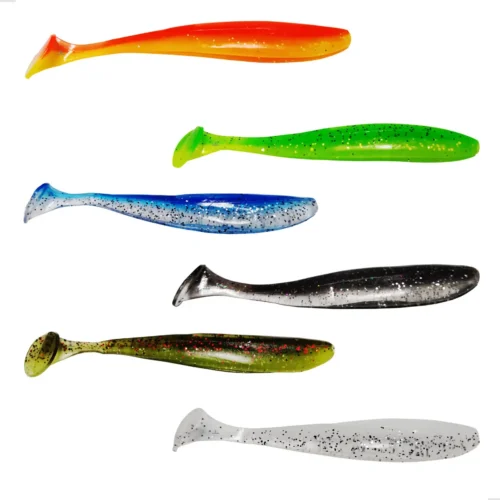 Kit 12 Iscas Soft Shad Silicone 9cm Tralha de Ouro (Tucunaré, Traíra)