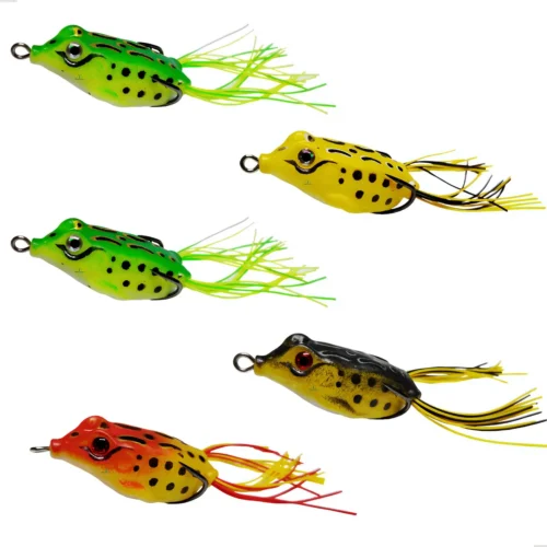 Kit 5 Iscas Artificiais Frog Superfície Tralha de Ouro para Traíra e Tucunaré