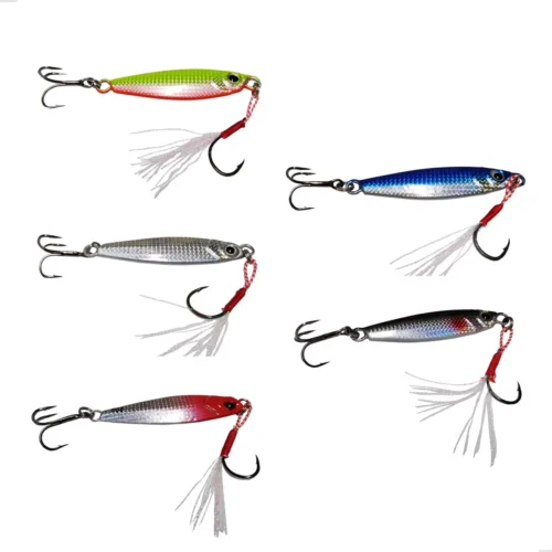 Kit 5 Iscas Artificiais Slow Jig Tralha de Ouro 9cm 20g