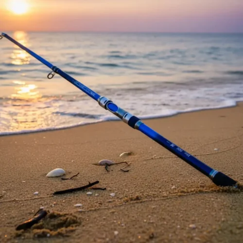 Vara Molinete Telescópica Pesca Praia 3m Carbono Azul
